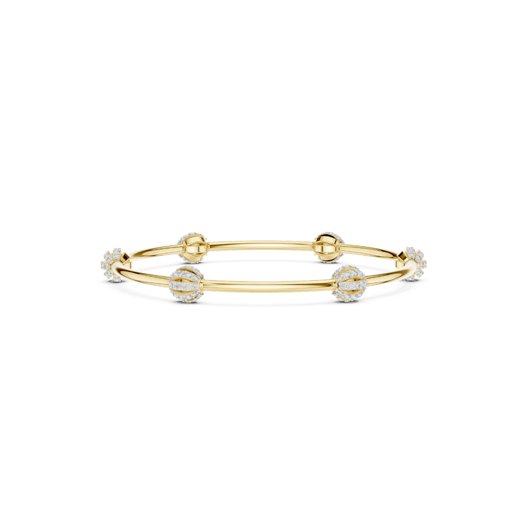 1 CTW Round Lab Grown Diamond Prong-Set Station Bangle